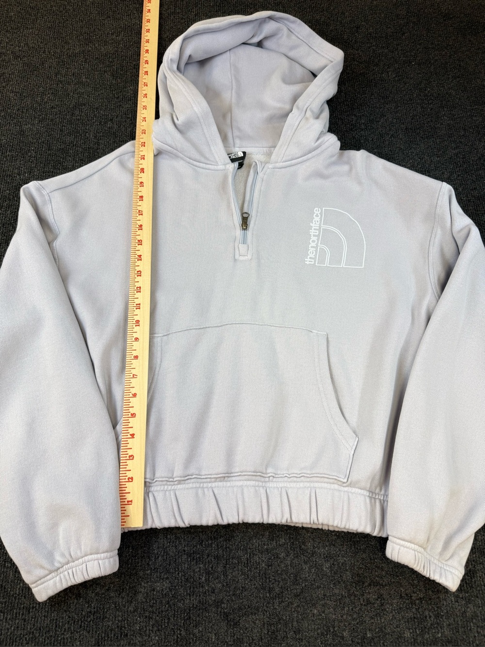 The North Face Women’s Light Purple/gray Half-Zip Fleece Hoodie Large